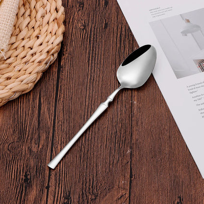 6/24/30Pcs Thin Cutlery Stainless Steel Sliver Tableware Western Dinner Set Solid Color Knife Fork Spoon Mirror Kitchen Utensils