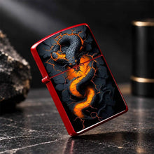Lava Glow Serpent Pattern Lighter, Cool Cracked Magma Snake Design Portable Igniter, Stylish Dark Aesthetic Accessory For Daily Use, Party, Outdoor Camping, Gifting To Friends And Family, Unique Eye-Catching Decorative Practi