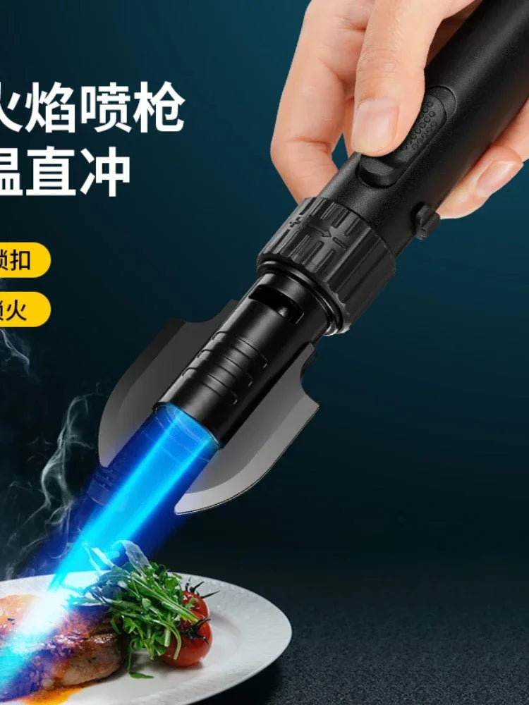Metal Gas Lighter Powerful Kitchen Cooking Torch Turbo Flame Jet Outdoors BBQ Barbecue Smoking Accessories Windproof Lighters