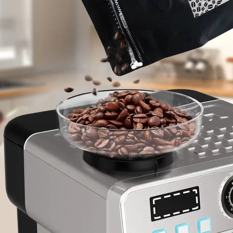 oo-New arrival Metal Professional Espresso Machine 20 Bar Commercial Espresso Machine With Grinder for Household Hotel