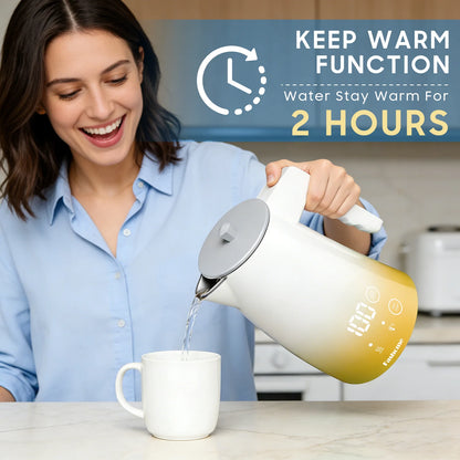 1200W Electric Kettle Temperature Control, Coffee Tea Electric Pot Water Kettle, 2 Hour Keep Warm, Automatic Power Off, Digital Display, 304 Stainless Steel Liner, 1.25L Capacity