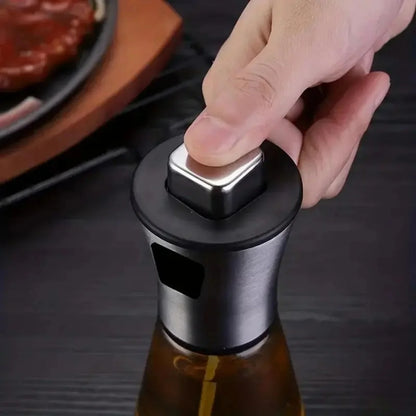 Stainless Steel Glass Olive Oil Sprayer, Leak-Proof PVC-Free Misting Dispenser for Cooking, BBQ, Salad, Kitchen Use