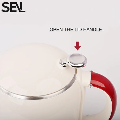 1.0L Anti-Scald Electric Kettle, Seamless Electric Kettle, 304 Stainless Steel Household Fast Boiling Kettle for Coffee Brewing