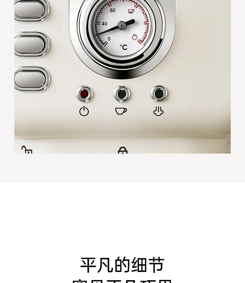 Italian Semi-Automatic Coffee Machine High-Pressure Home Office Use with Concentrated Steam Milk Frother