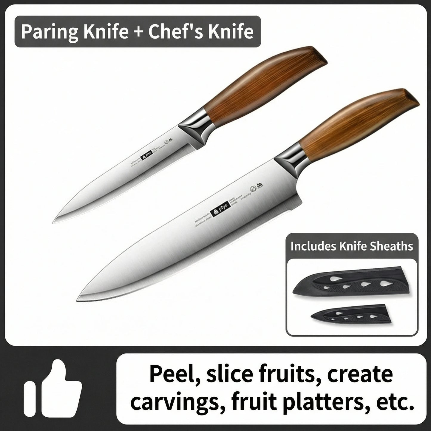 New Upgaded Complete 4-Piece Knife Set with Box - Stainless Steel Cleaver, Chef, Slicing & Paring Knives for All Kitchen Needs