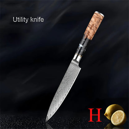 1PC,Japanese 67 Layer Damascus Steel Kitchen Knives Meat Utility Knife Kitchen Cleaver knife Cooking knife Home Kitchen stuff