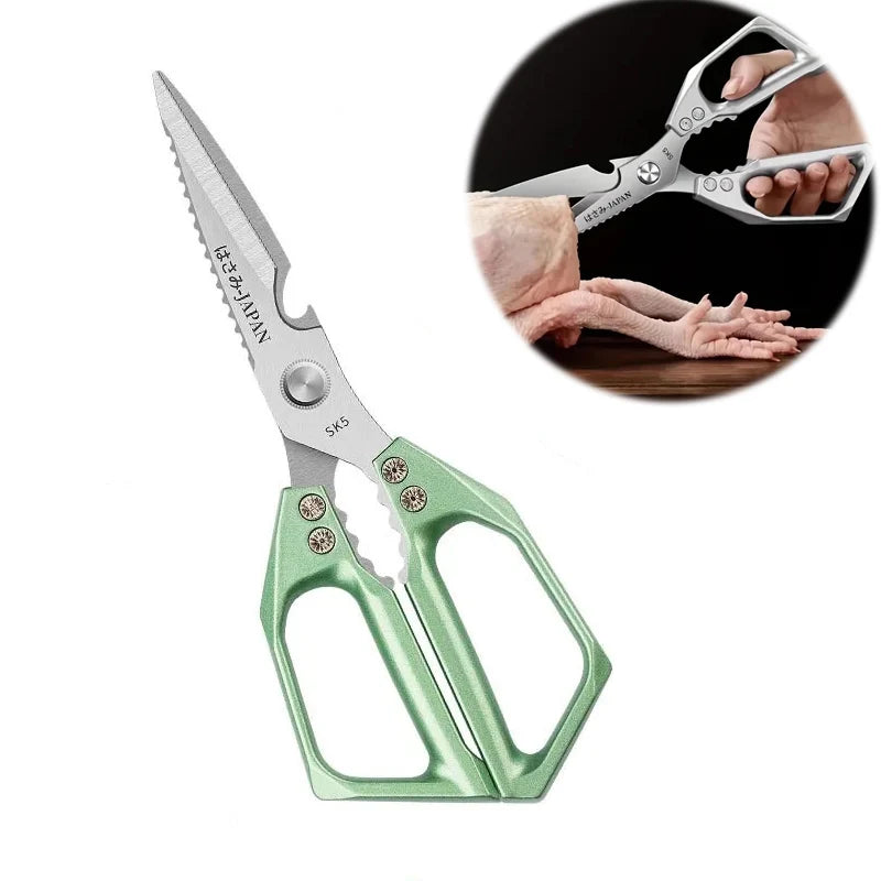 Multi-Purpose Shears kitchen Scissors Food hicken Bone Scissors SK5 Stainless Steel Fish Vegetable Meat Cutting Scissors Cooking