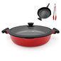 Ceramic Frying Pan Skillet Nonstick with Lid 14 Inch Large Deep Saute Pan Big Induction Pan Non Stick 2-1 Cooking Cookware with