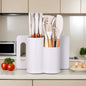 19Pcs Kitchen Knife Block Set,Sharp Stainless Steel Knives with Cutting Board & Scissors,All-in-One Kitchen Starter Set.