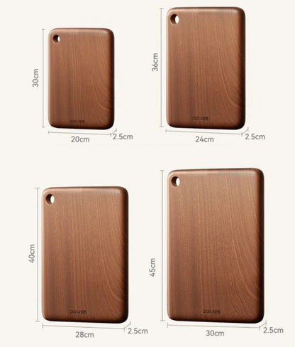 JUSTINLAU 4 Sizes Square Wood Cutting Board Ebony Household Antibacterial and Mildew Proof Fruit Meat Vegetables Chopping Board
