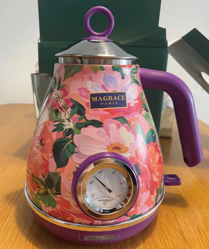 1.7L Retro Electric Kettle 1850W Home Boiling Kettle With Temperature Display Automatic Power Off 304 Stainless Steel Teapot