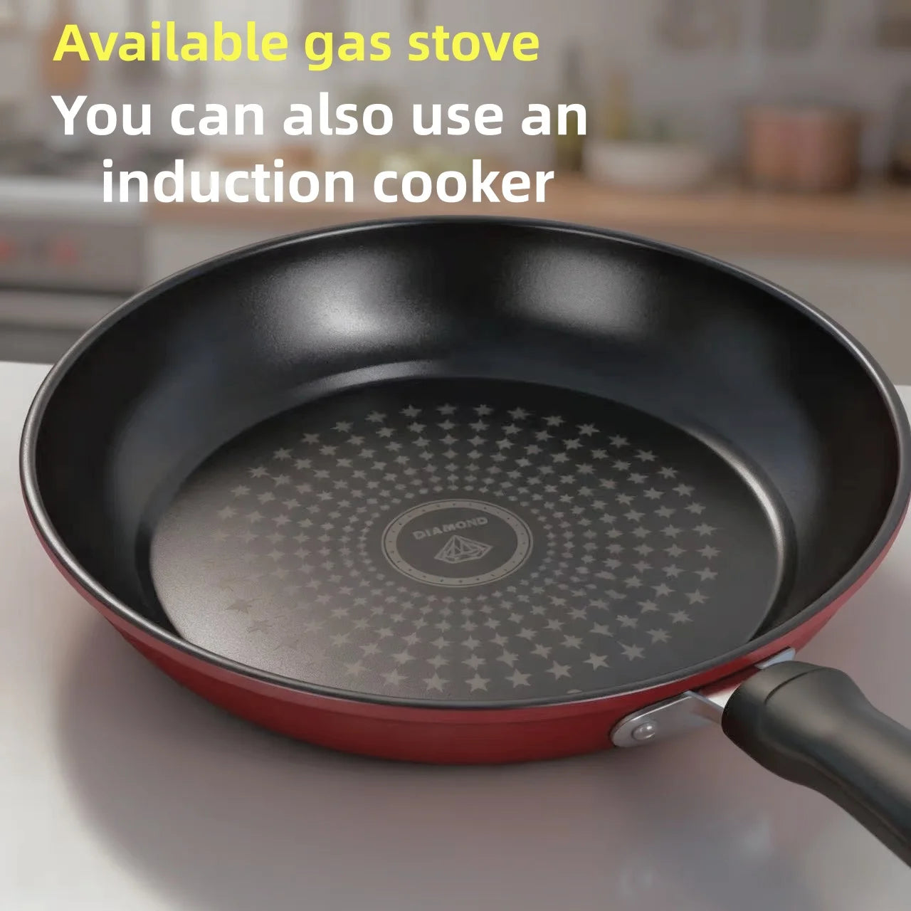 Pan non-stick pan universal induction cooker gas stove suitable for household fried eggs steak pancake pan small wok frying pan.