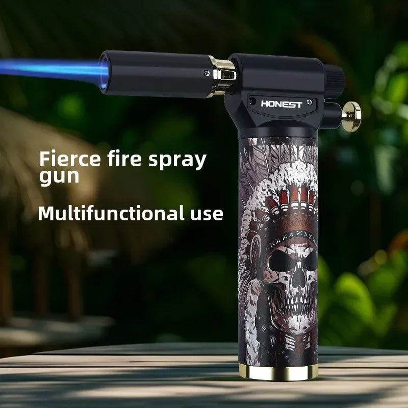 HONEST Cigar Welding Gun Lighter Metal Windproof Multi Functional Outdoor Barbecue Kitchen Turbine Torch Butane Gas Lighter