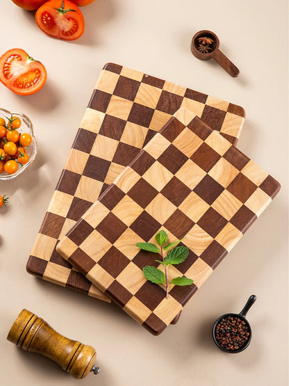 Creative checkerboard grid Cutting board household mosaic chopping board kitchen auxiliary food board fruit solid wood case plat