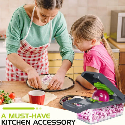 Multifunctional 5 In 1 Handheld Food Chopper Vegetable Slicer Dicer Grater Portable Kitchen Veggie Cutting Prep Tool
