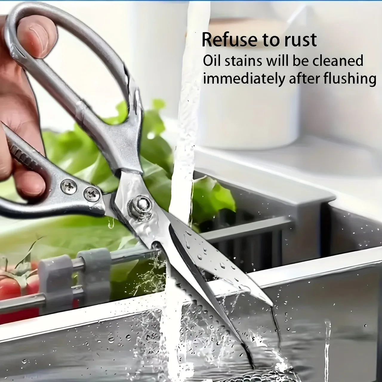 Multi-Function Kitchen Scissors Heavy Duty Kitchen Shears,Cutting Food Tools Cooking Shears for Chicken,Meat,Fish,Poultry(Sliver)