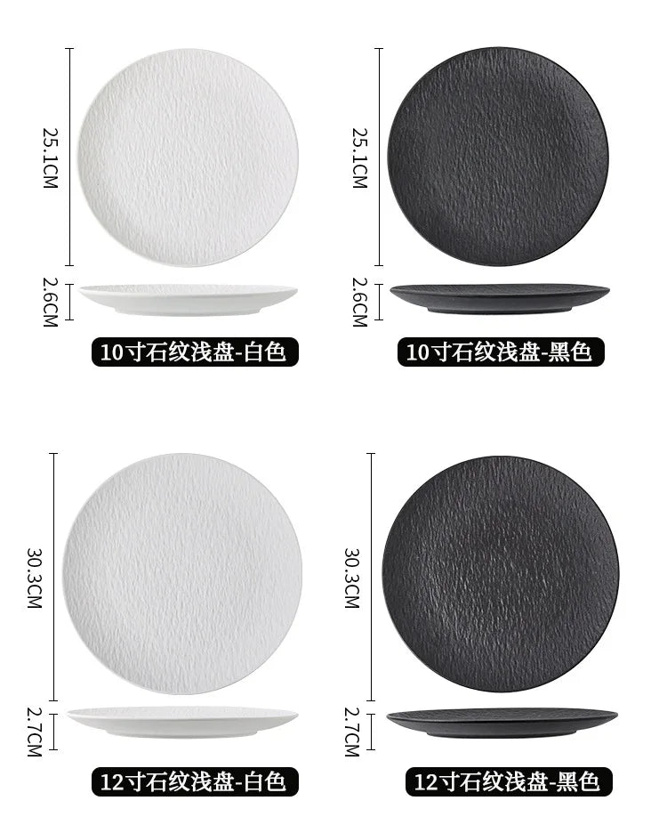 ceramic tableware, steak plates, stone pattern frosted salad plates, fruit plates, restaurant , western food