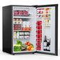 Dorm fridge with freezer for bedroom/office/kitchen/dorm: 3.2 cu.ft black compact refrigerator, reversible door, adjustable the