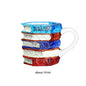 JUSTINLAU Irregular Painted Book Mug Coffee Cup High Borosilicate Glass Drinking Cup with Handle Book Cup Beer Mug Breakfast Cup