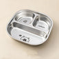 WORTHBUY Capybara 3/4 Grids Food Plate Dishes 304 Stainless Steel Divided Dinning Plates Salad Plate Tableware Dishwasher Safe