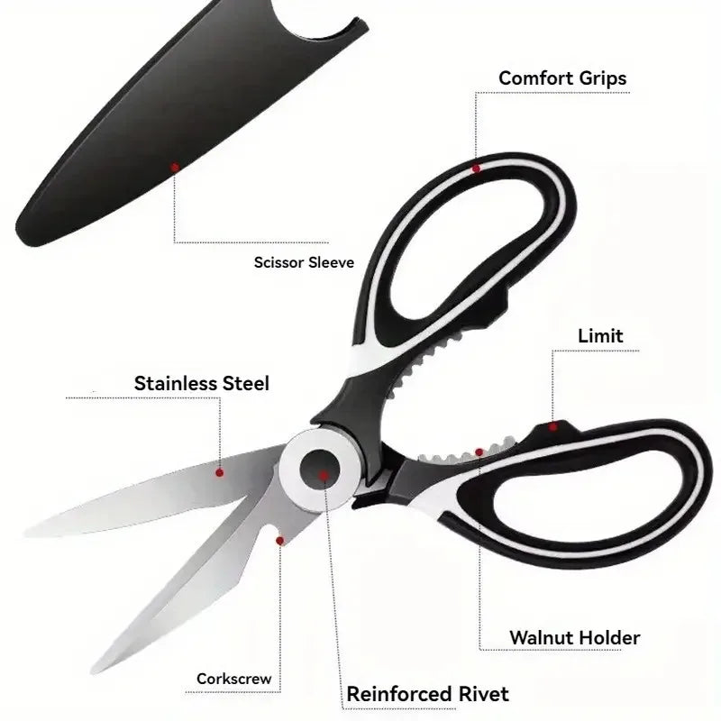 1-Pack Heavy Duty Scissors - Thanksgiving Cooking Prep for Poultry Shears & Kitchen Multi-Task Tool