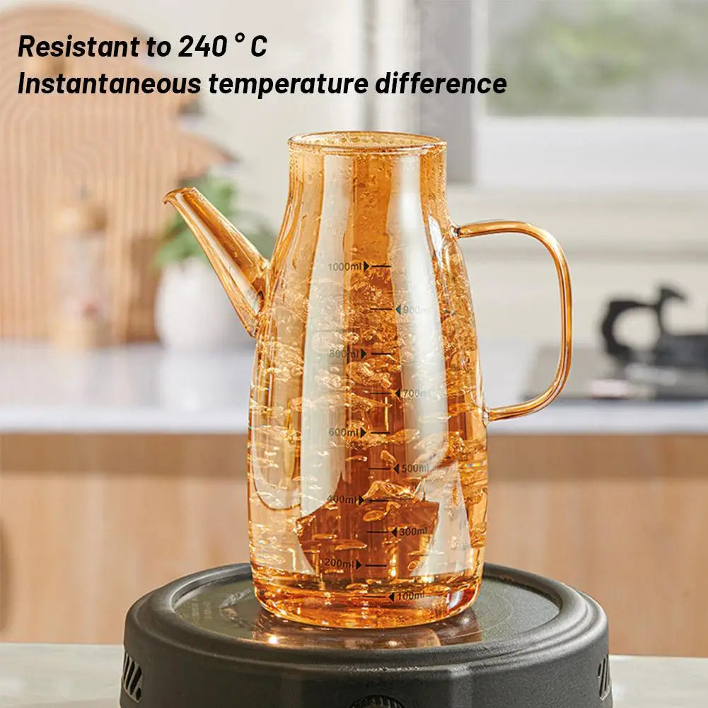 600/800/1000ml Oil Bottle Kitchen Glass Oil Pot Large Capacity Leak-Proof Pour Soy Vinegar Tank Oil Dispenser Kitchen Tools