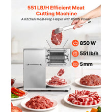 SucceBuy Meat Cutting Machine 850 W Commercial Slicer 5 mm Stainless Steel Blade Shredder for Boneless Meat Vegetables Kitchen