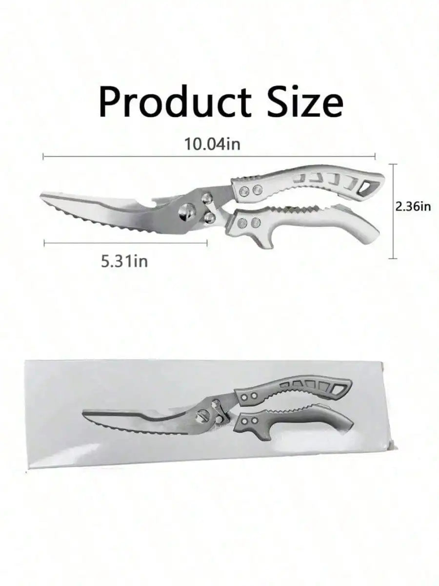1PC Anti-Slip Grip Kitchen Scissors, Cutting Meat Turkey Fish Vegetable Stainless Steel Scissors, Anti-Slip Kitchen Utensil
