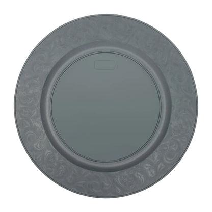 100 Pcs Silver Round Charger Plates Set, Reusable Serving Plates Disposable Platters for Wedding Party Banquets Picnics