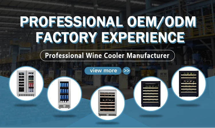 143 Bottles 375L Office Stainless Steel Black Color Built Wine Cellar Compressor Wine Cooler Wine bar Refrigerator