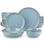 VANCASSO NYMPH 16/32 Piece Ceramic Glaze Tableware Set with Dinner/Dessert/Soup Plate/Bowl  For 4/8 Person 4 Color Optional