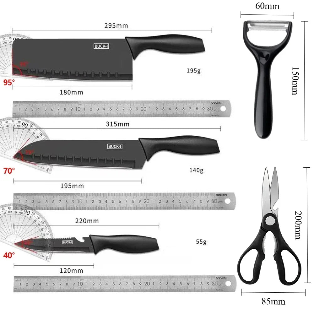 Kitchen Knife set Stainless steel Fixed blade Household Kitchen Cooking Tools Sharp Cutting Meat and Fruit knife