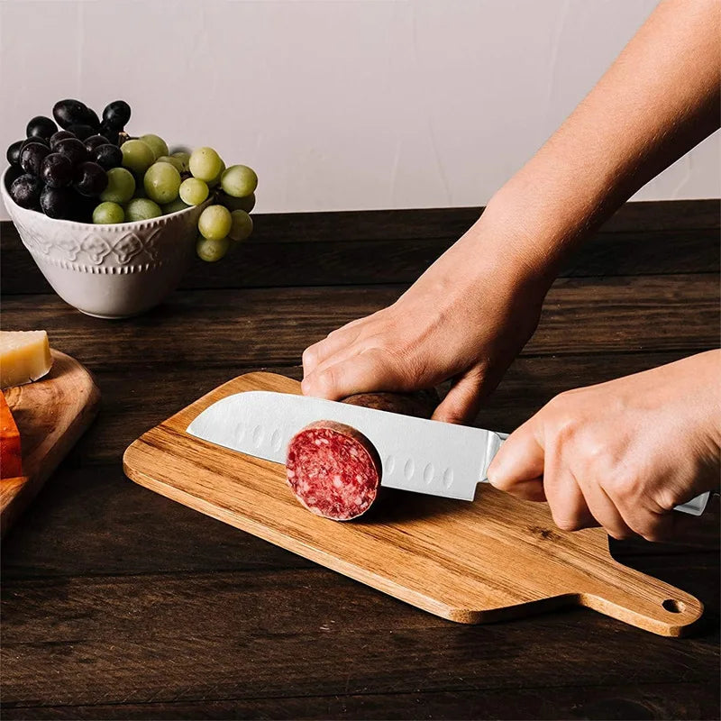 5 Piece Stainless Steel Kitchen Knife Set, Ergonomic Hollow Handle Design, Household Chef Knife for Chopping Carving Slicing