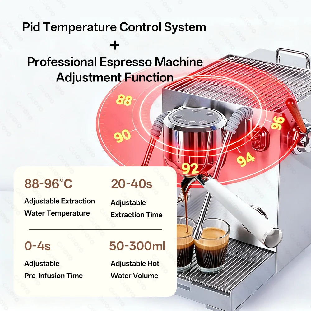 CAFOVO E120 9Bar Espresso Machine 3 Boiler ULKA 2 Pump OPV System with OLED Display for Cafe Barista Coffee Maker 220V