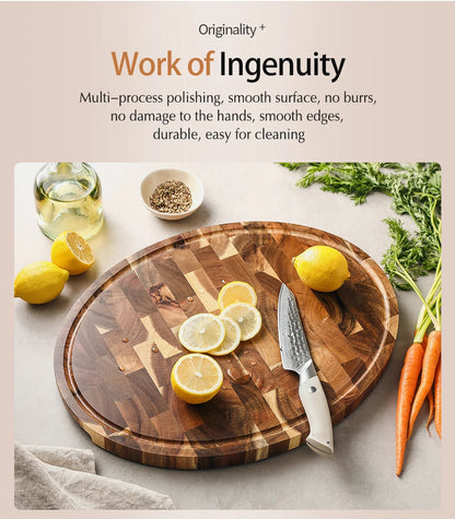 XINZUO Acacia Wood Cutting Board Cut Bread Fruit Meat Quality Kitchen Wooden Chopping Blocks Non-slip Kitchen Tools