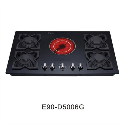 High Quality Cooktop 4 Gas 1 Single Electric  Ceramic Hob Built in Induction and Gas Stove