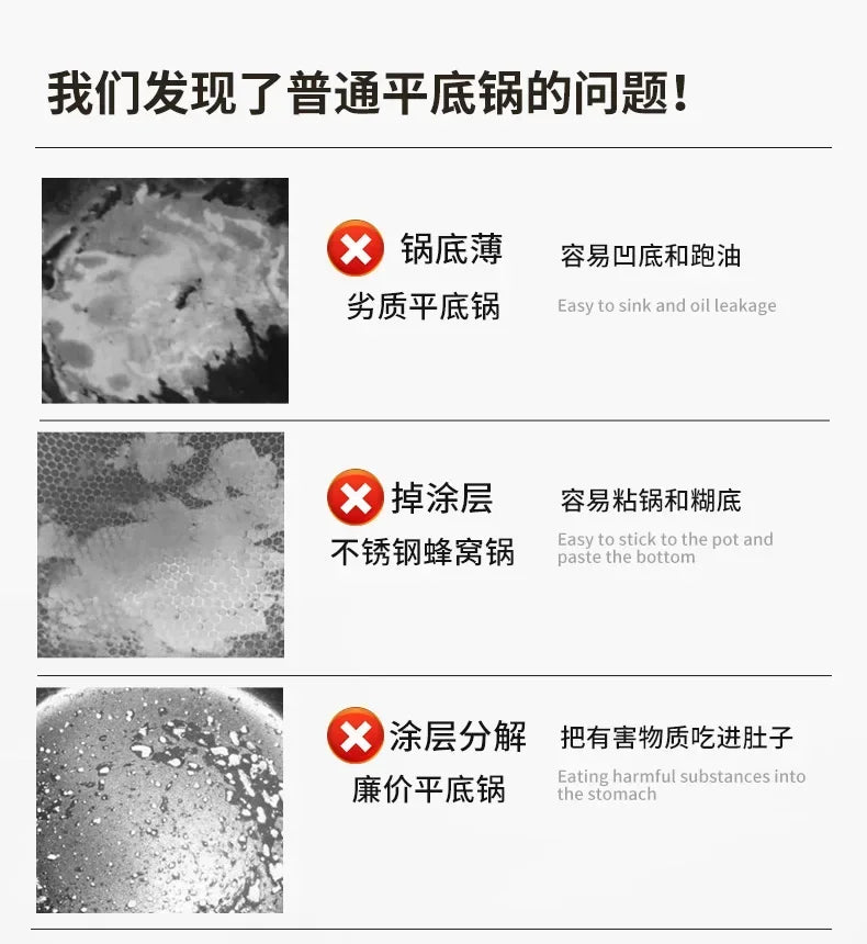 Titanium Pan Non-stick Frying Pan Household Wok Steak Frying Pan Induction Cooker Gas Stove Special  Wok Frying