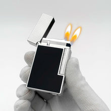 Gas Flame Lighter Metal Glossy Vs Matte Lacquer Cigar Accessories Smoking Cigarette Tools Includes Nozzle Adapter