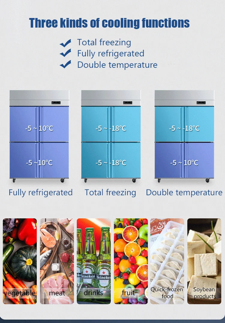 Rebirth Large 500 L 1000 L 1500 L 6 Doors 4 Door Commercial Kitchen Equipment Fridge Refrigerator