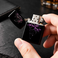 Neon Glow Crescent Moon Rose Lighter, Aesthetic Magenta Line Art Celestial Floral Pattern, Delicate Hangingcharm Decor, Stylish Portable Accessory For Daily Use, Gifting, Outdoor Camping And All Occasions, Smooth Touch A Humo