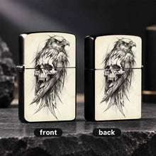Dark Style Hawk Skull Sketch Portable Lighter, Retro Artistic Decor Carry-On Ignition Tool, Suitable For Daily Travel Outdoor Trips Multiple Scenarios, Trendy Aesthetic Practical Gift Item With Unique Hand-Drawn Texture A Hum