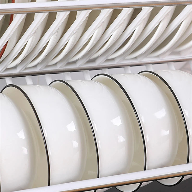 Dish Drying Rack Plates Pan Fold Shelf Plastic Kitchen Organizer Holder Dish Rack Sink Draining Bowl Storage Stand