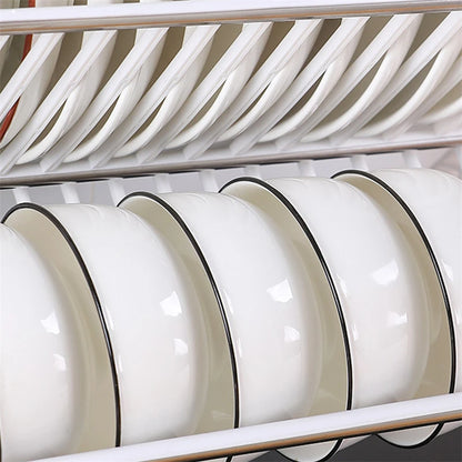 Dish Drying Rack Plates Pan Fold Shelf Plastic Kitchen Organizer Holder Dish Rack Sink Draining Bowl Storage Stand