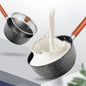 Non-Stick Sauce Pan Cooking Pot with Pour Spout Soup Pot Wooden Handle Stick Proof Sauce Pan 14cm for Induction Cooker Gas Stove
