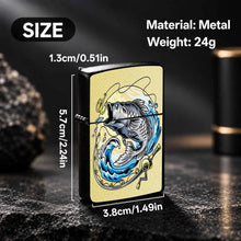 Creative Leaping Bass Fishing Themed Portable Lighter Gear Trendy Stylish Accessory For Angling Enthusiasts Daily Carry Practical Item For Outdoor Travel Birthday Gift And Souvenir Multi-Scenario Adapted Durable Exquisi A Hum