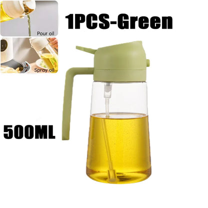 Multi-functional Kitchen Oil Bottle Spray Oil Pouring Two-in-one Food-grade Material Is Not Easy To Damage 500ML Large Capacity