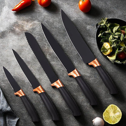 19Pcs Kitchen Knife Block Set,Sharp Stainless Steel Knives with Cutting Board & Scissors,All-in-One Kitchen Starter Set.