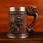 2026 Medieval Large Dragon Barrel Beer Tankard 304 Stainless Steel Inner Tea Coffee Mug Stein Cup 500 ml