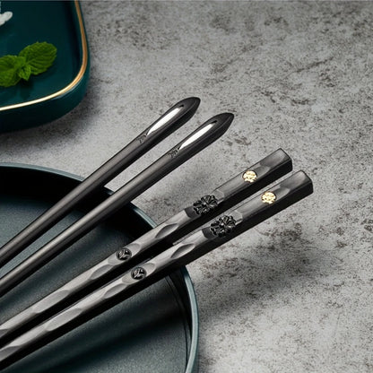 Modern Alloy Chopsticks Set of 8,Non-Slip Tips & Dishwasher Safe, Healthy Alternative to Wood,Upgraded Kitchen Dining Essentials