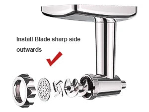 Meat Grinder and Slicer Shredder Attachments for KitchenAid Stand Mixer 2 Piece Set with Sausage Stuffer Tubes